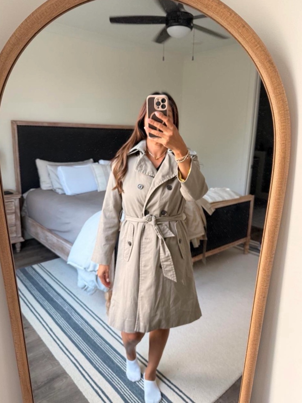 GAP Light Beige Double-Breasted Trench Coat
